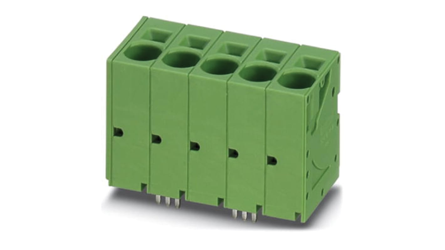 Phoenix Contact SPT 16/ 9-V-10.0-ZB Series PCB Terminal Block, 9-Contact, 10mm Pitch, Through Hole Mount, Spring Cage