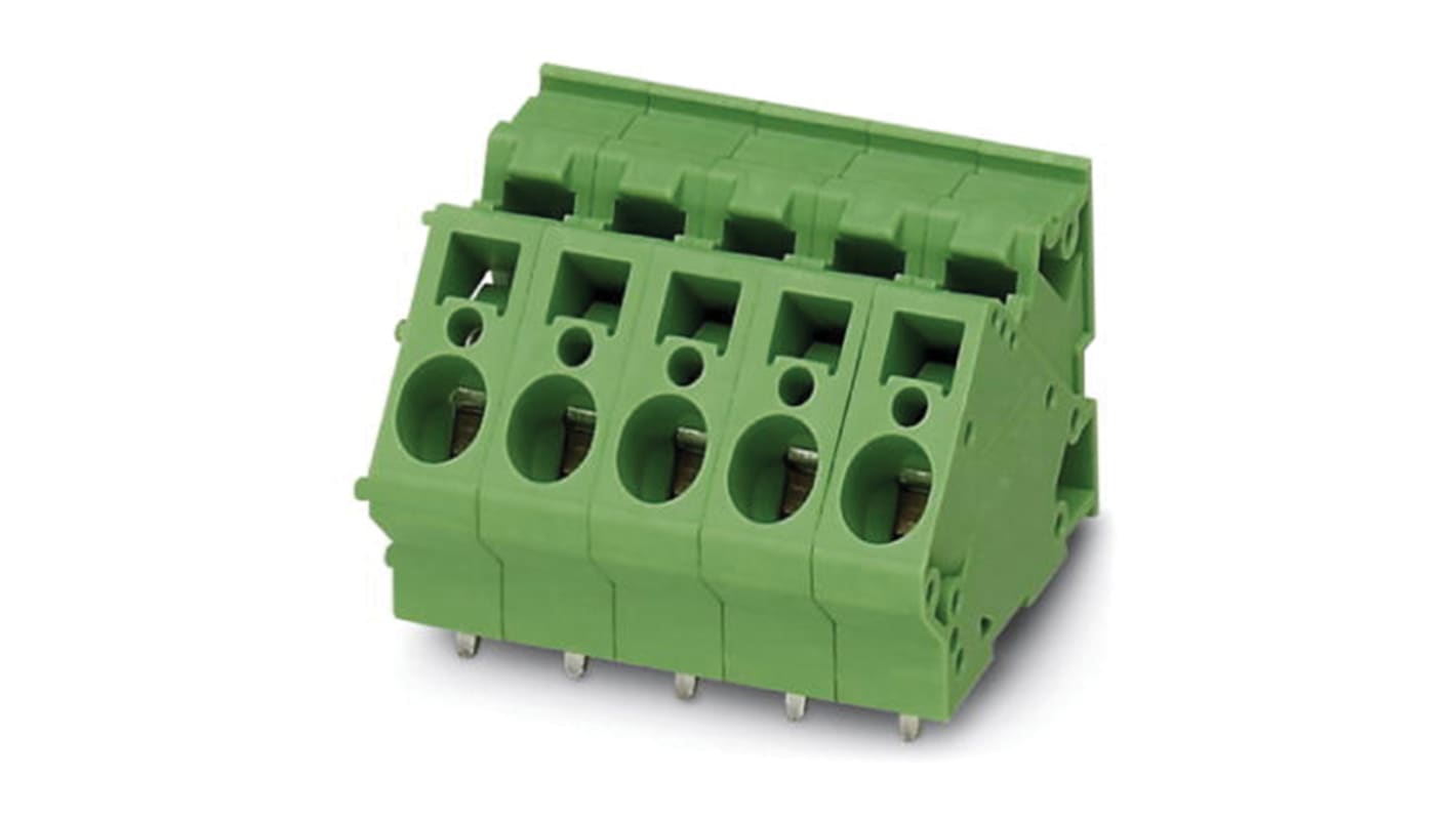 Phoenix Contact ZFKDSA 4-7.5- 4 Series PCB Terminal Block, 4-Contact, 7.5mm Pitch, Through Hole Mount, Spring Cage