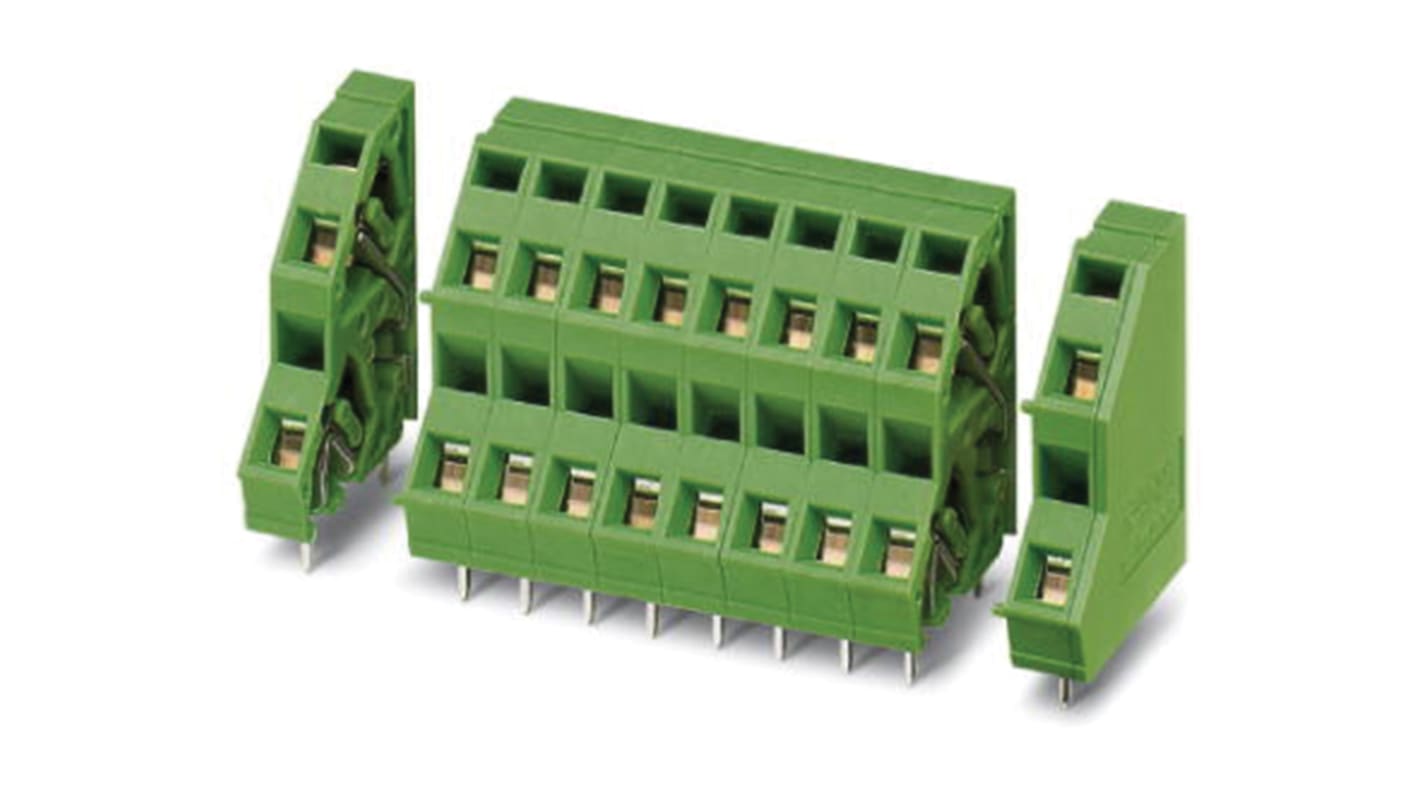 Phoenix Contact ZFKKDSA 1.5C-5.0-10 Series PCB Terminal Block, 10-Contact, 5mm Pitch, Through Hole Mount, Spring Cage