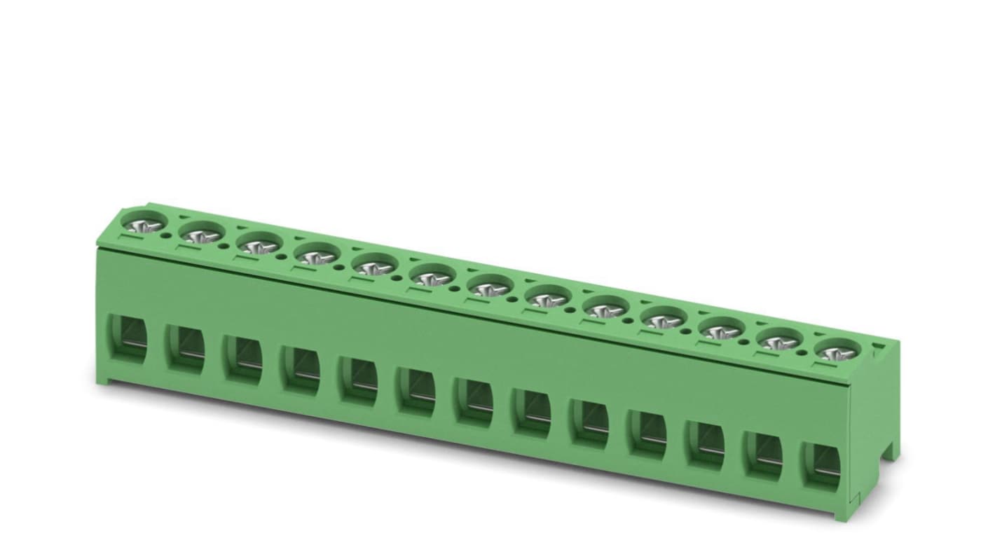 Phoenix Contact, 5mm Pitch, PT 1.5/13-PH-5.0, 13 Way, Pluggable Terminal Block, Plug, Screw Termination, 1755693