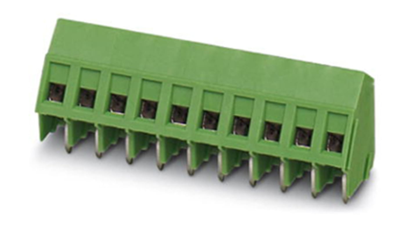 Phoenix Contact SMKDSP 1.5/16 Series PCB Terminal Block, 16-Contact, 5mm Pitch, Through Hole Mount, Screw Termination