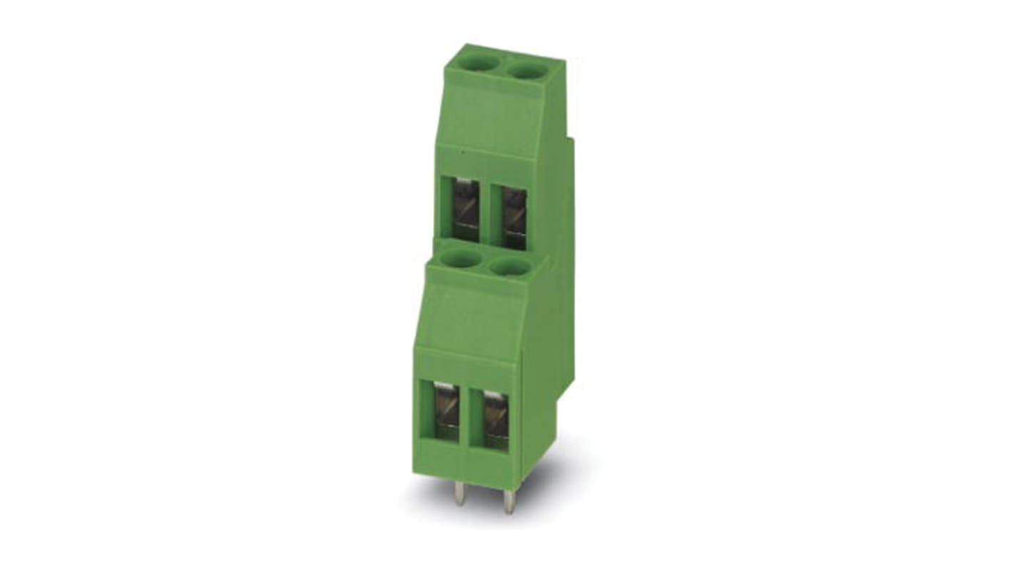 Phoenix Contact MKKDS 3/ 2-5.08-EX Series PCB Terminal Block, 2-Contact, 5.08mm Pitch, Through Hole Mount, Screw