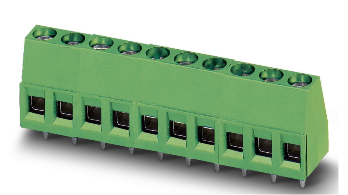 Phoenix Contact MKDS 1.5/21 Series PCB Terminal Block, 21-Contact, 5mm Pitch, Through Hole Mount, Screw Termination