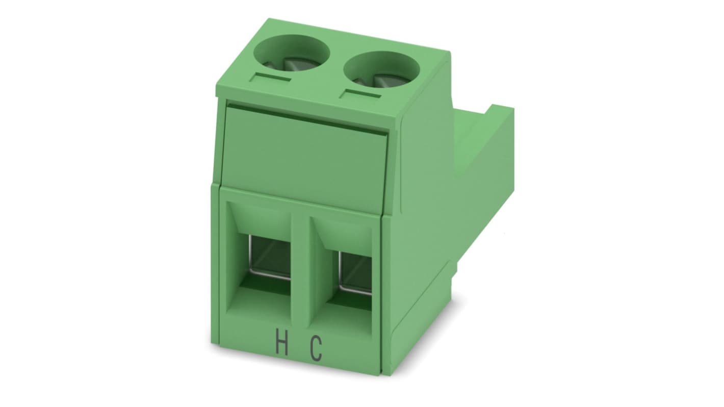 Phoenix Contact, 5mm Pitch, MSTB 2.5 HC/2-ST, 2 Way, Pluggable Terminal Block, Plug, Screw Termination, 1911855