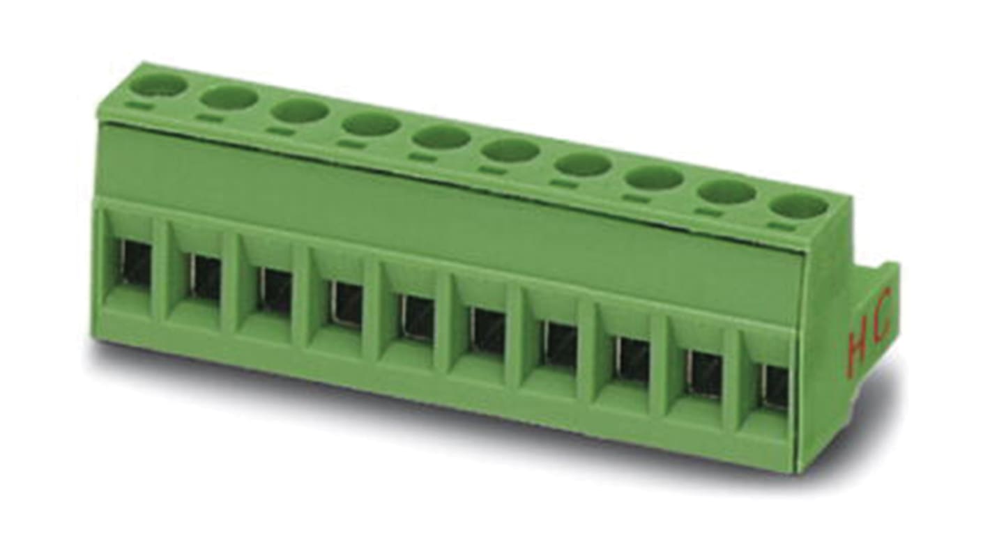 Phoenix Contact, 5mm Pitch, MSTB 2.5 HC/ 7-ST, 7 Way, Pluggable Terminal Block, Plug, Screw Termination, 1911907