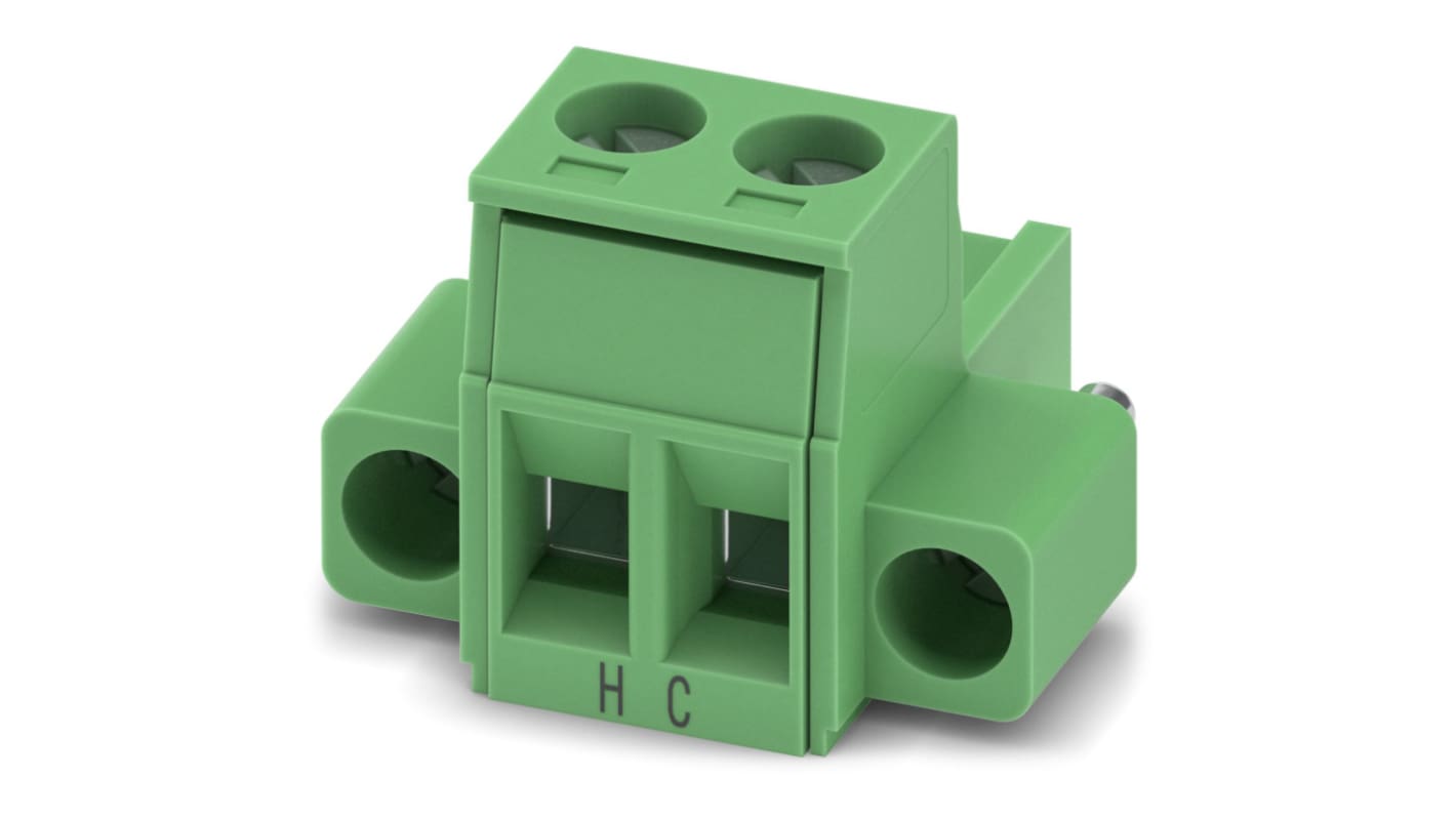 Phoenix Contact, 5mm Pitch, MSTB 2.5 HC/ 2-STF, 2 Way, Pluggable Terminal Block, Plug, Screw Termination, 1912074