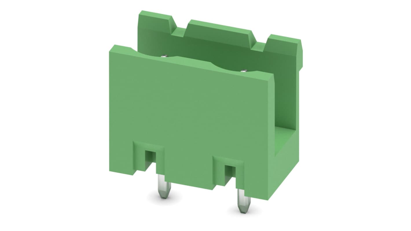 Phoenix Contact, 7.5mm Pitch, GMSTBV 2.5/ 2-G, 2 Way, , Pluggable Terminal Block, Header, Through Hole, Solder