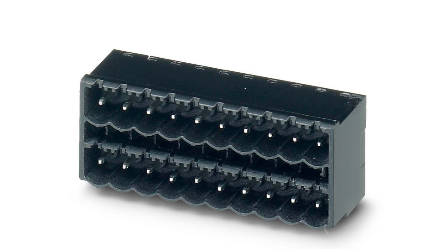 Phoenix Contact, 5.0mm Pitch, CCDN 2.5/17-G1 P26 THR, 17 Way, Right Angle, Pluggable Terminal Block, Header, Through