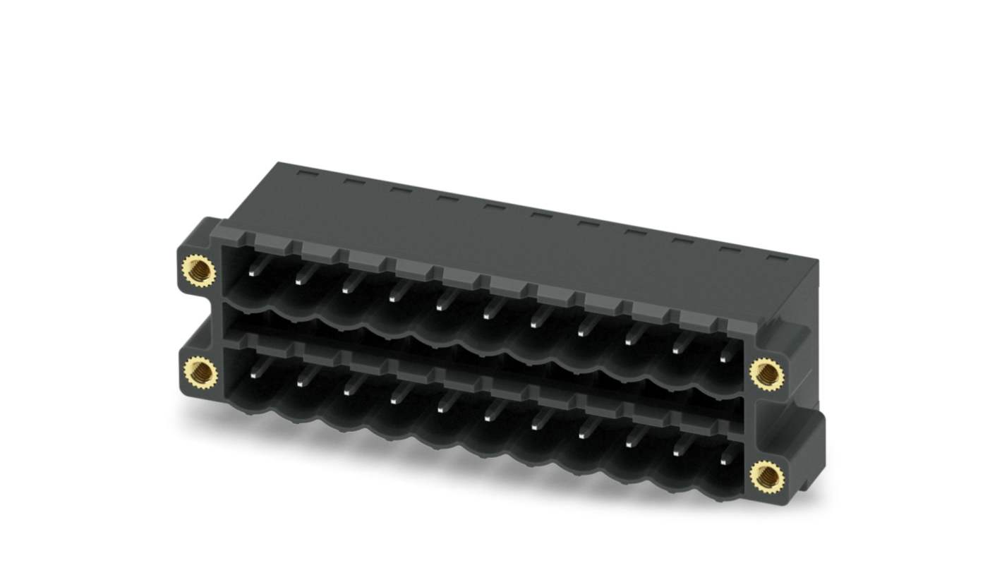 Phoenix Contact, 5.0mm Pitch, CCDN 2.5/11-G1F P26 THR, 11 Way, Right Angle, Pluggable Terminal Block, Header, Through