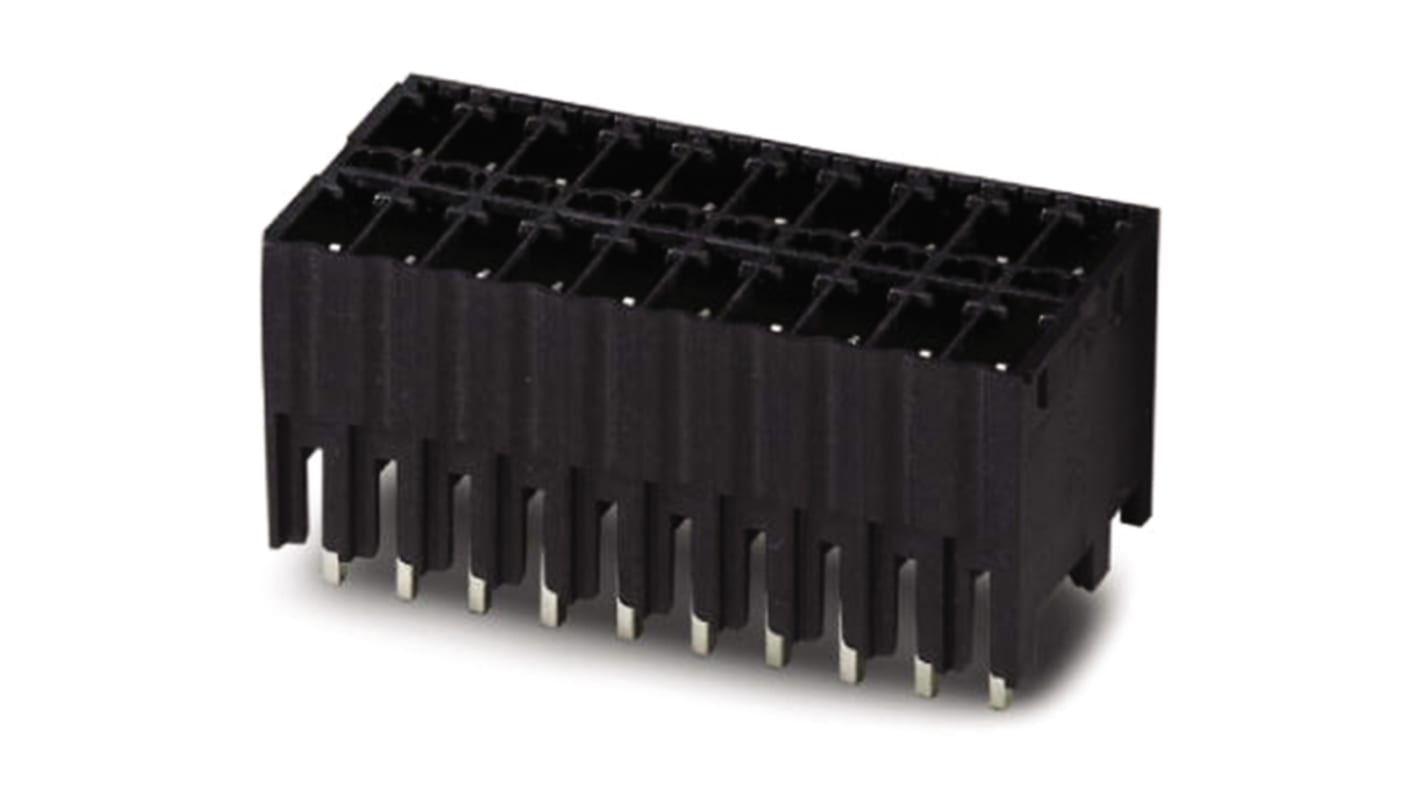Phoenix Contact, 3.81mm Pitch, MCDNV 1.5/12-G1-3.81 P26THR, 12 Way, Pluggable Terminal Block, Header, Solder