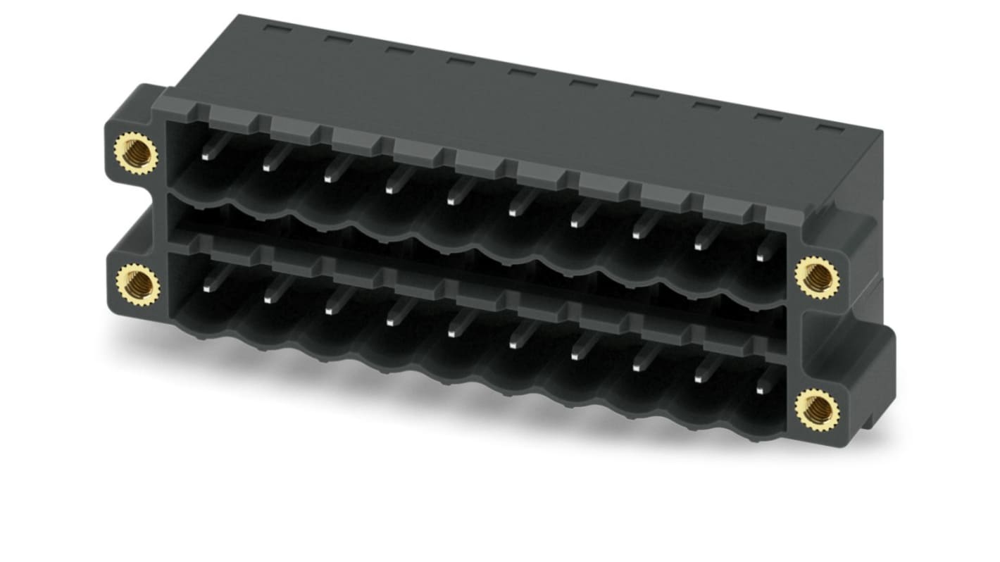 Phoenix Contact, 5.08mm Pitch, CCDN 2.5/10-G1F-5.08 P26 THR, 10 Way, Right Angle, Pluggable Terminal Block, Header,