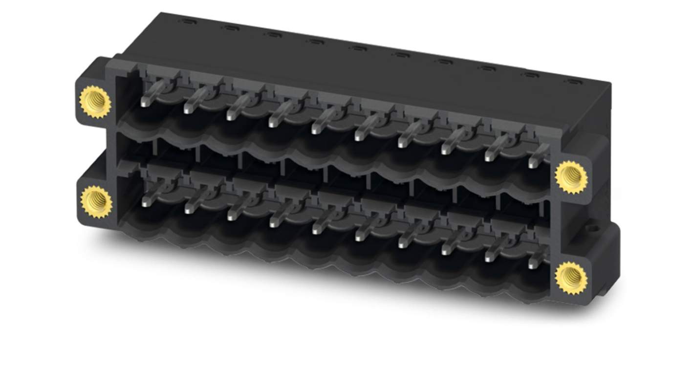 Phoenix Contact, 5.08mm Pitch, CCDN 2.5/17-G1F-5.08 P26 THR, 17 Way, Right Angle, Pluggable Terminal Block, Header,