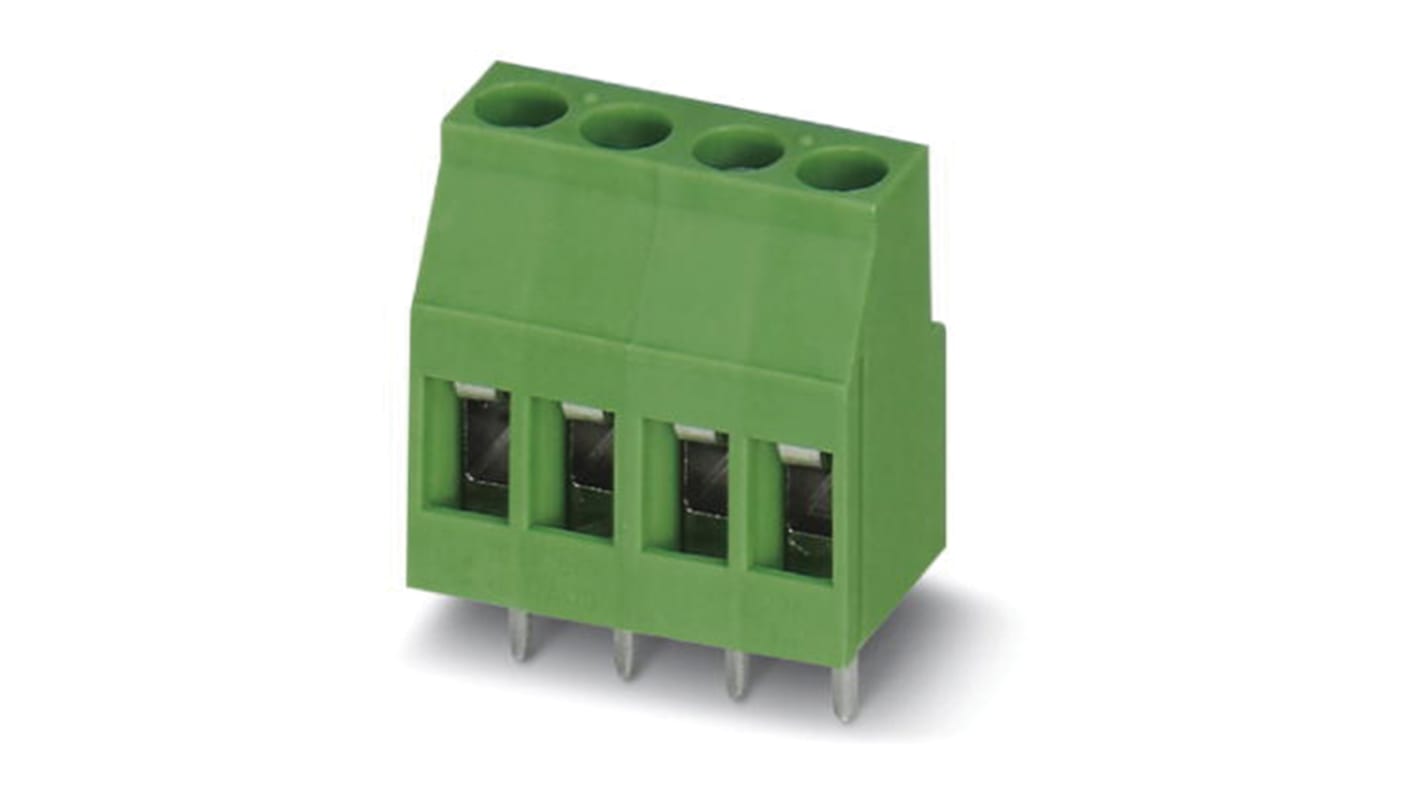 Phoenix Contact MKDSB 3/ 8 Series PCB Terminal Block, 8-Contact, 5mm Pitch, Through Hole Mount, Screw Termination