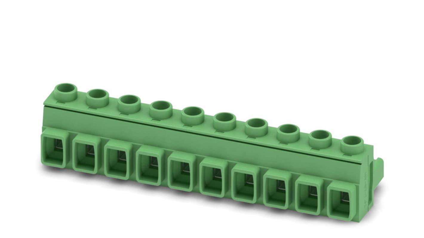 Phoenix Contact, 7.62mm Pitch, GMSTB 2.5 HCV/10-ST-7.62, 10 Way, , Pluggable Terminal Block, Plug, Cable Mount, Screw