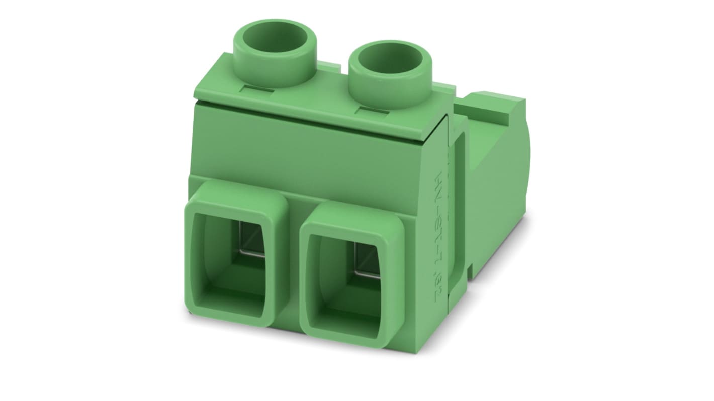 Phoenix Contact, 7.62mm Pitch, GIC 2.5 HCV/ 2-ST-7.62, 2 Way, , Pluggable Terminal Block, Inverted Plug, Cable Mount,
