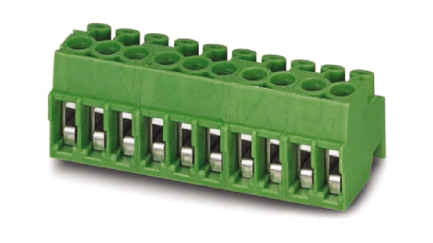 Phoenix Contact, 3.5mm Pitch, PT 1.5/ 7-PH-3.5-A, 7 Way, Pluggable Terminal Block, Plug, Screw Termination, 1984510