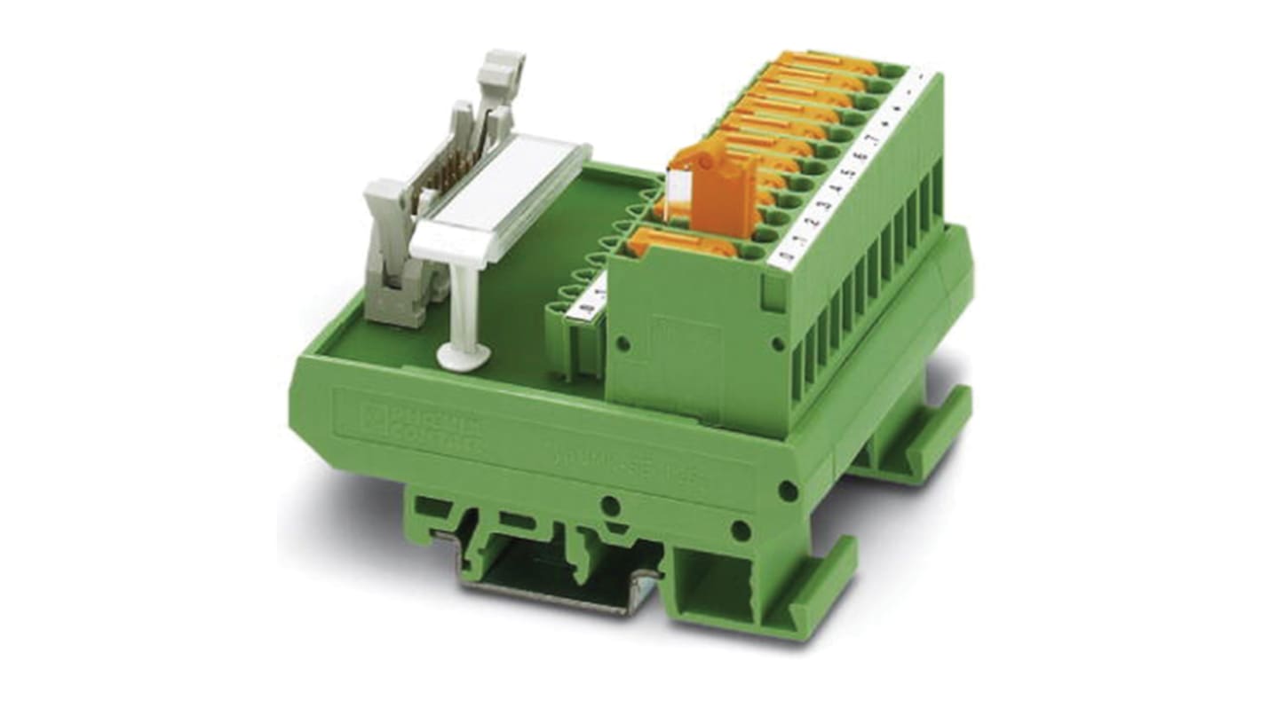 Borne para PCB Phoenix Contact de 7 vías, paso 5mm, 16A, de color Verde, montaje Montaje en orificio pasante,