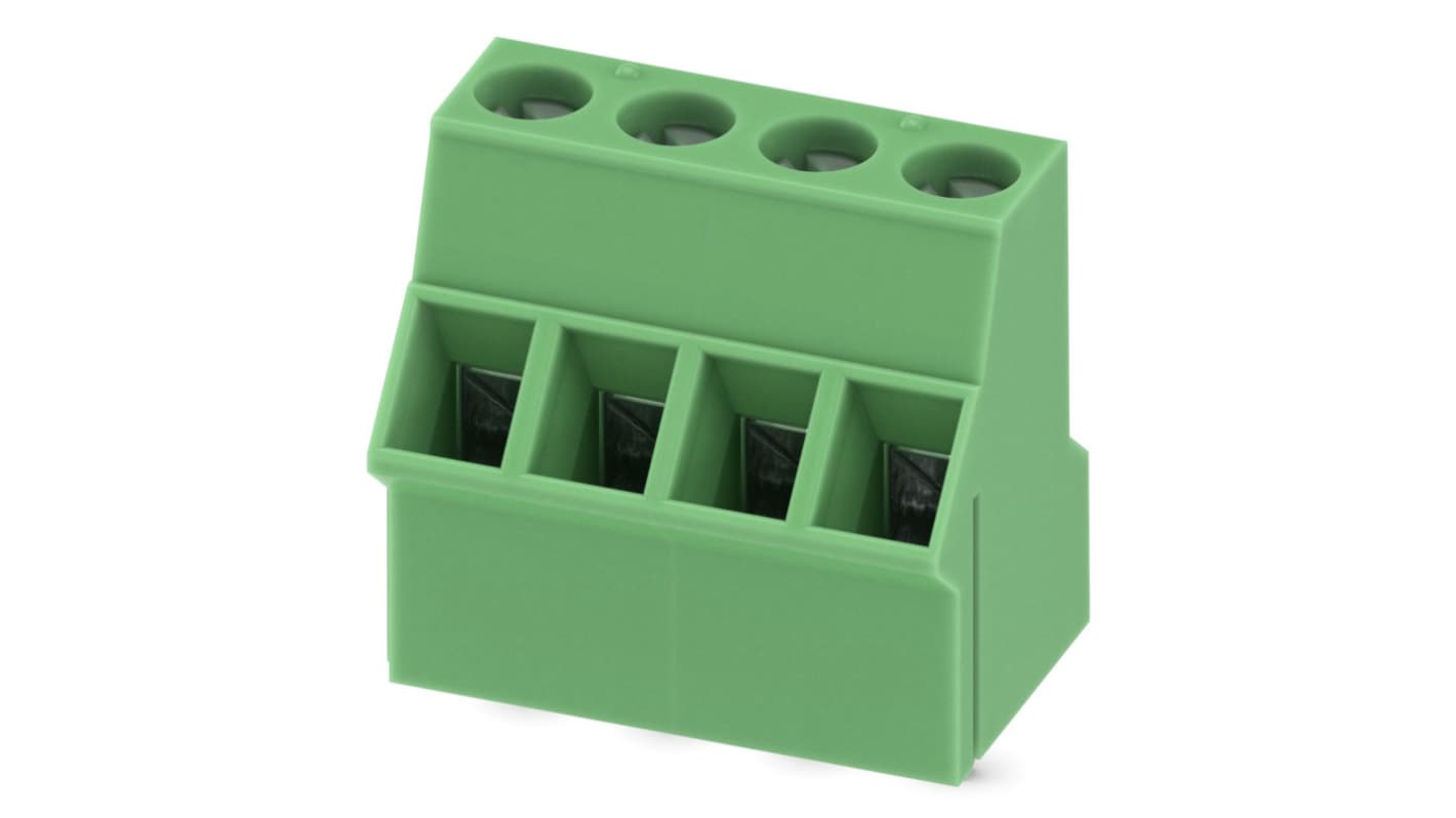 Phoenix Contact SMKDS 2.5/ 4-5.08 Series PCB Terminal Block, 4-Contact, 5.08mm Pitch, Through Hole Mount, Screw