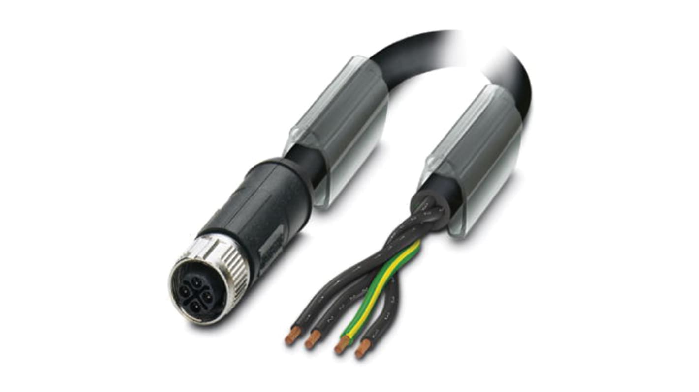 Phoenix Contact Straight Female 4 way M12 to Unterminated Sensor Actuator Cable, 5m