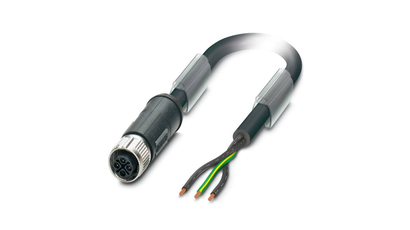 Phoenix Contact Female 3 way M12 to Unterminated Sensor Actuator Cable, 10m