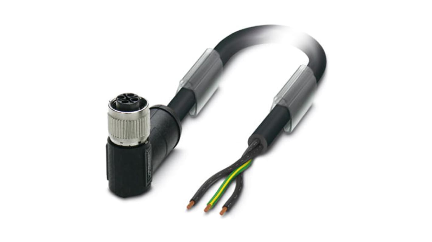 Phoenix Contact Right Angle Female 3 way M12 to Unterminated Sensor Actuator Cable, 2m