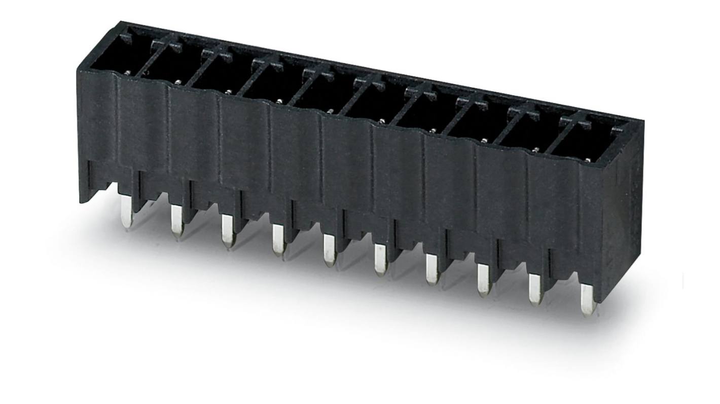 Phoenix Contact, 3.5mm Pitch, MCV 1.5/ 5-G-3.5 P26 THR, 5 Way, Pluggable Terminal Block, Header, Solder Termination,