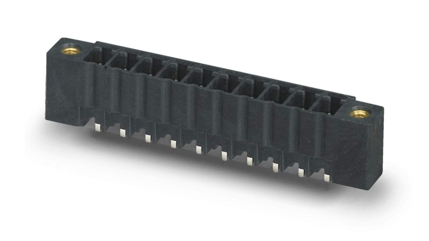 Phoenix Contact, 3.5mm Pitch, MCV 1.5/ 7-GF-3.5 P14 THRR56, 7 Way, Pluggable Terminal Block, Header, Solder