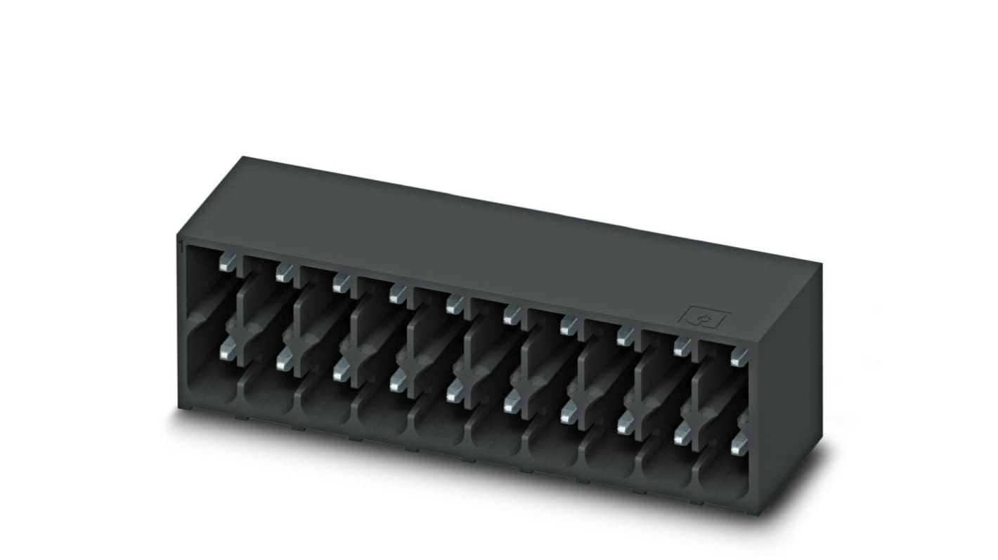 Phoenix Contact, 3.5mm Pitch, DMC 1.5/ 2-G1-3.5 P20THR R24-1, 2 Way, Right Angle, Pluggable Terminal Block, Header,