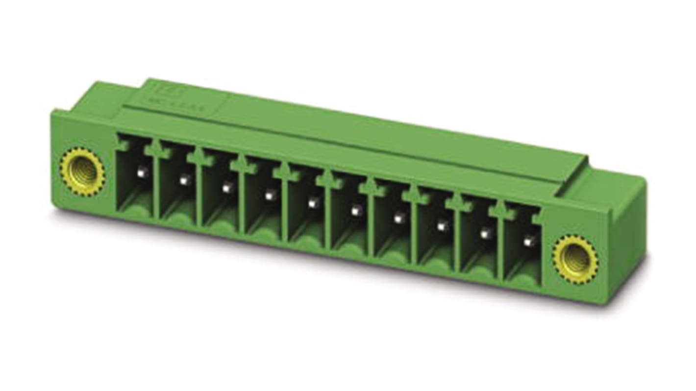 Phoenix Contact 3.81mm Pitch 11 Way Right Angle Pluggable Terminal Block, Header, Through Hole, Solder Termination