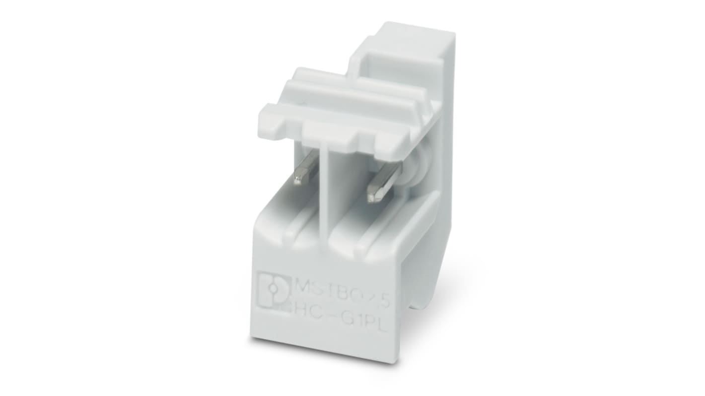 Phoenix Contact, 5.0mm Pitch, MSTBO 2.5/ 2-G1PL GY7035, 2 Way, Pluggable Terminal Block, Header, Solder Termination,