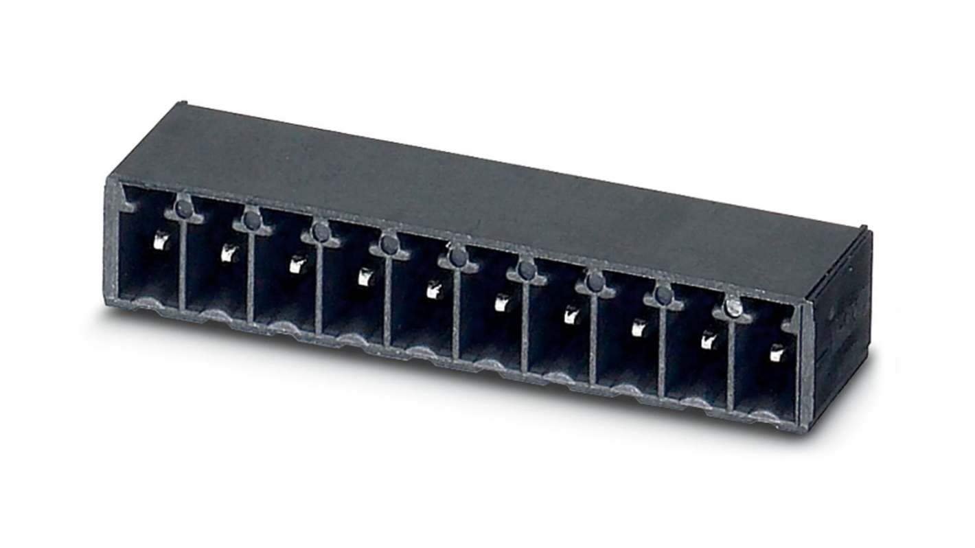 Phoenix Contact, 3.81mm Pitch, MC 1.5/ 9-G-3.81 P14 THR, 9 Way, Pluggable Terminal Block, Header, Solder Termination,