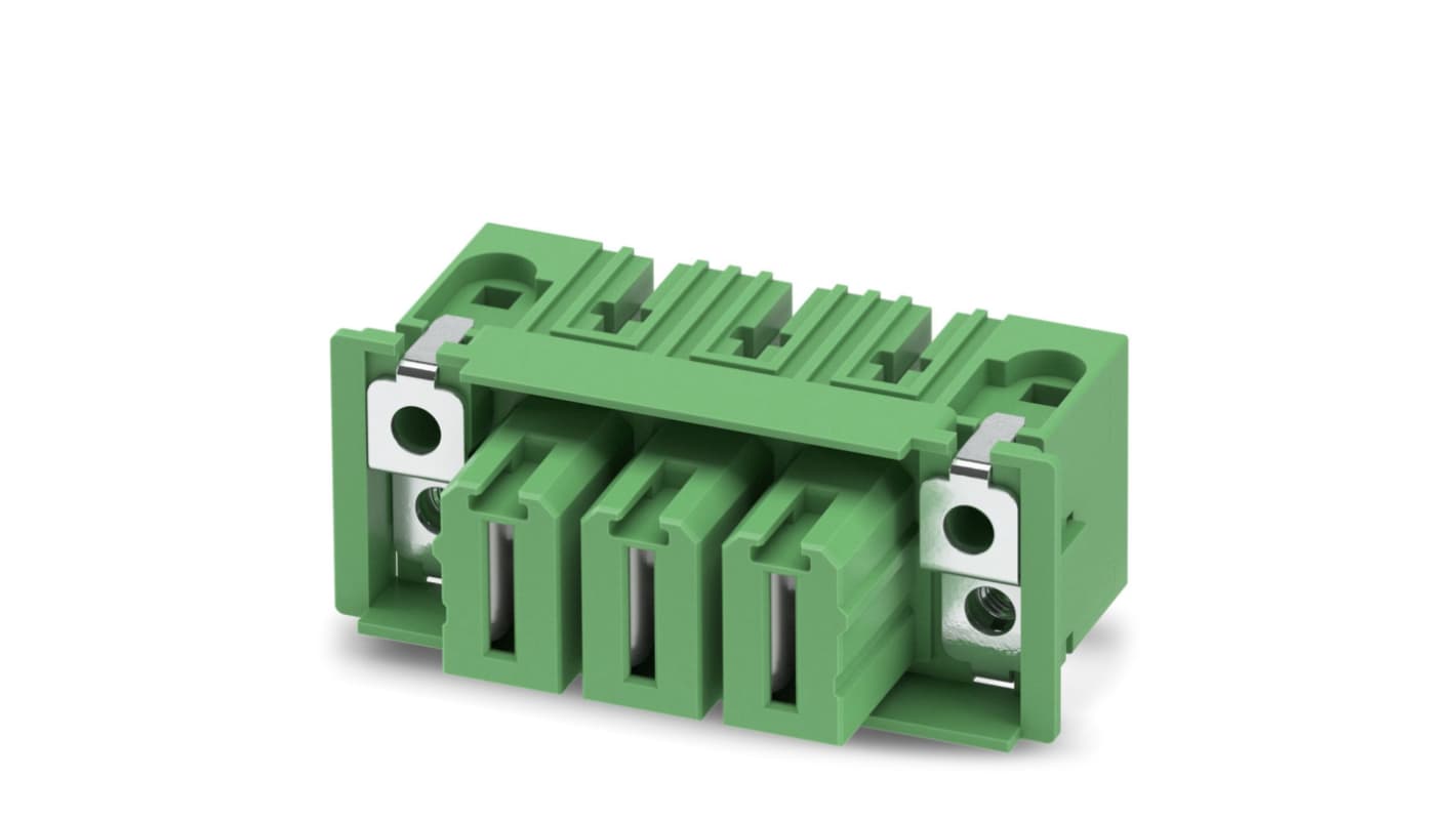 Phoenix Contact, 15.0mm Pitch, DFK-IPC 35 HC/ 3-GF-15.00, 3 Way, Right Angle, Pluggable Terminal Block, Feed Through