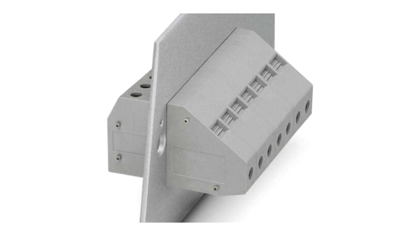 Phoenix Contact HDFKV 16 RD Series Feed Through Terminal Block, 2-Contact, 1-Row, Screw Termination