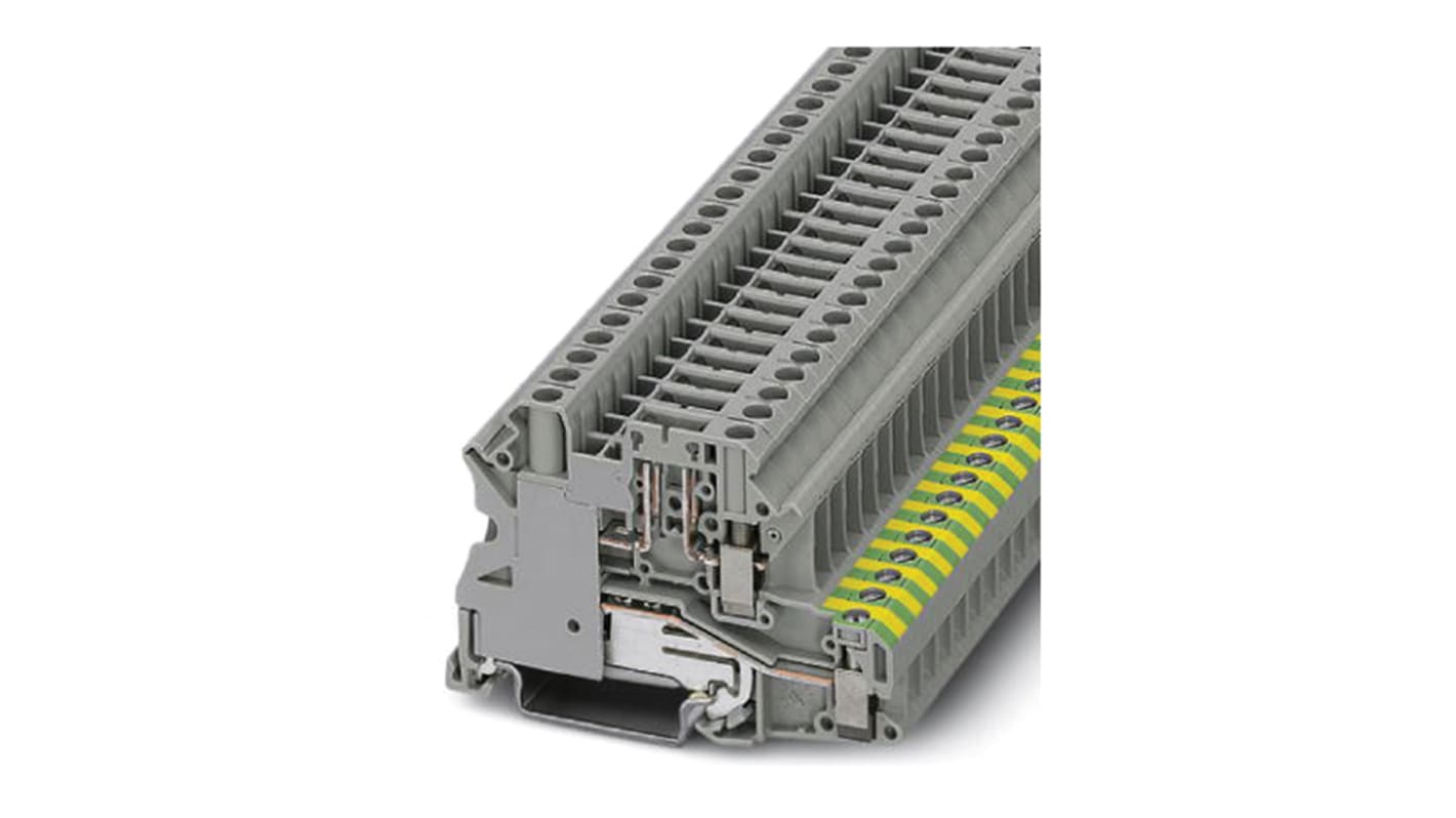 Phoenix Contact 3070024 UT 4-PE/TG Series Grey, Single-Level, Screw Termination