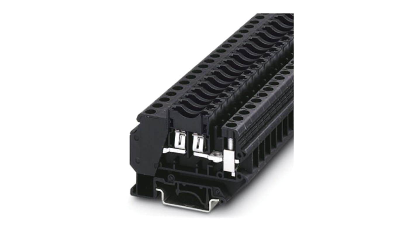 Phoenix Contact UK6-FSI/C-LED60 Series Black Fused DIN Rail Terminal, 0.2 → 10mm², Single-Level, Screw