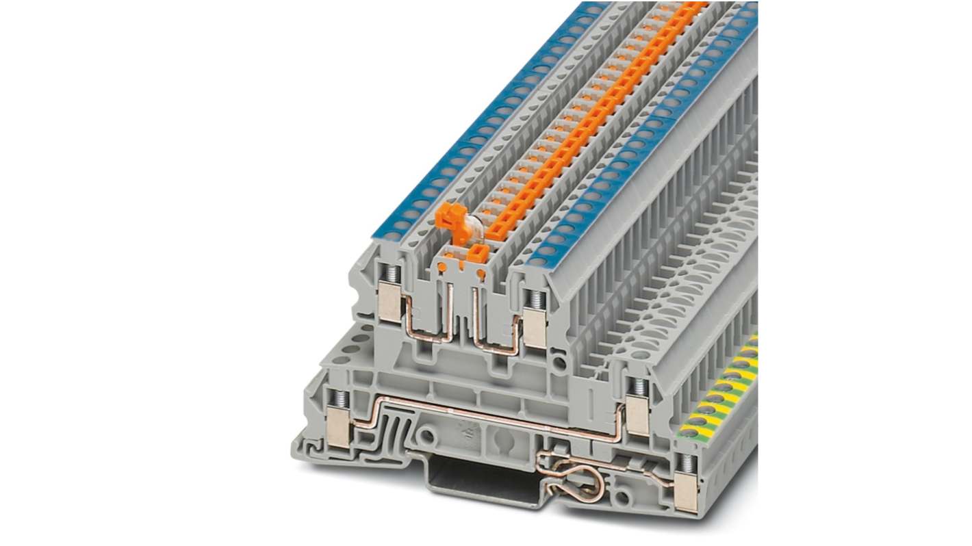 Morsettiera di terra Phoenix Contact, Grigio, livello Triplo, 24A
