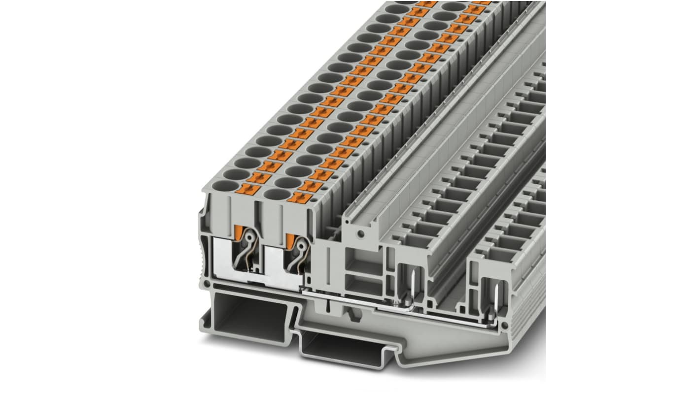Phoenix Contact 3061826 PT 6-QUATTRO/2P Series Grey, 0.5 → 10mm², Single-Level, Plug In Termination