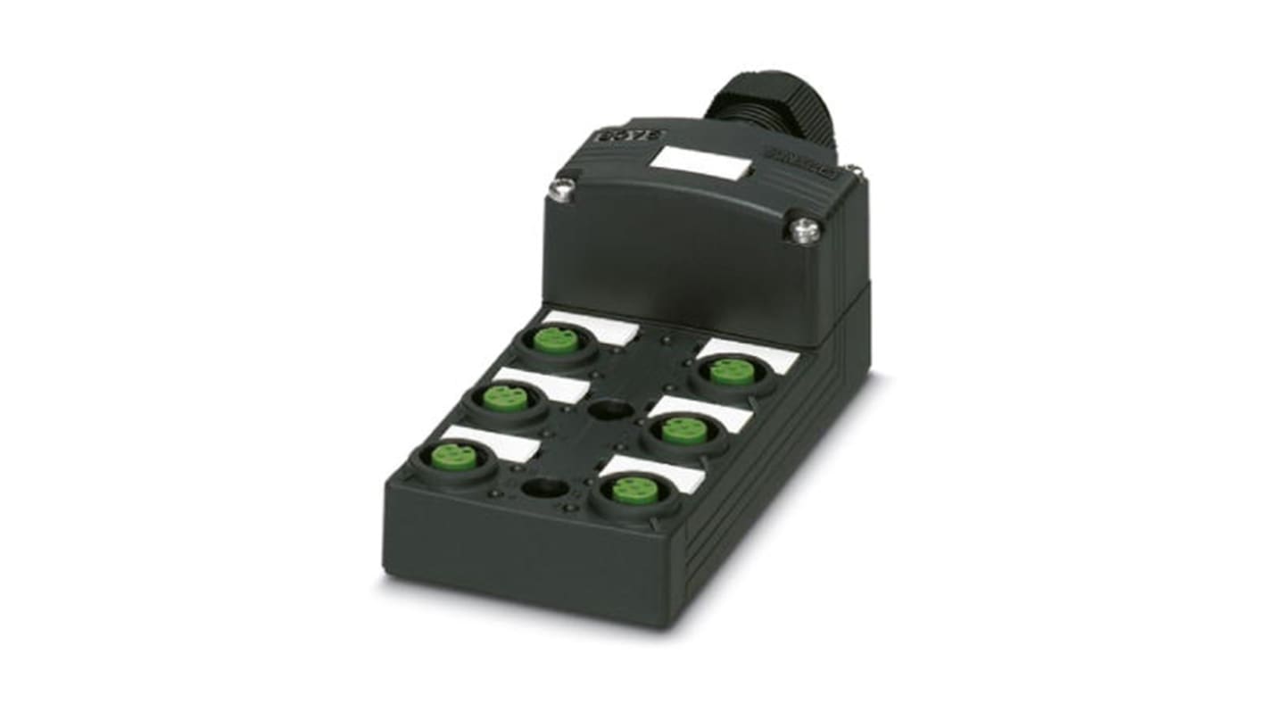 Phoenix Contact SACB-6/12-L-PT SCO P Series M12 Sensor Box, 6 Port