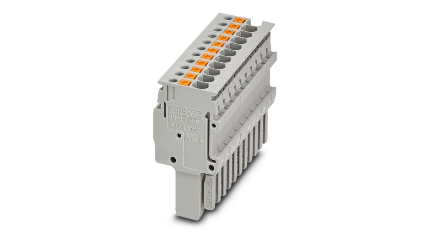 Phoenix Contact, PP-H 1.5/S/11, Pluggable Terminal Block, Plug, Push In Termination, 3212604