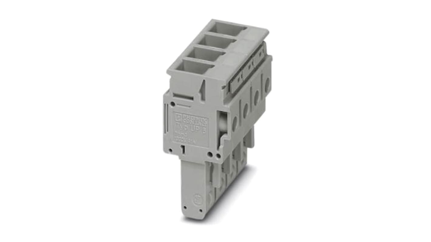 Phoenix Contact, UP 6/ 4, 4 Way, Pluggable Terminal Block, Plug, Screw Termination, 3060649