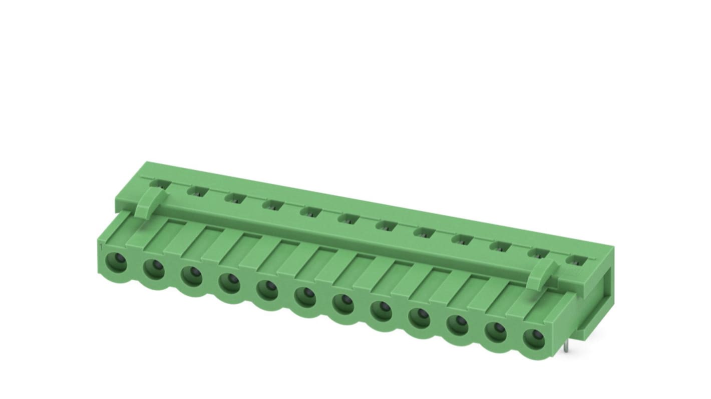 Phoenix Contact, 5.08mm Pitch, COMBICON Power, 12 Way, Right Angle, Pluggable Terminal Block, Inverted Header, Through