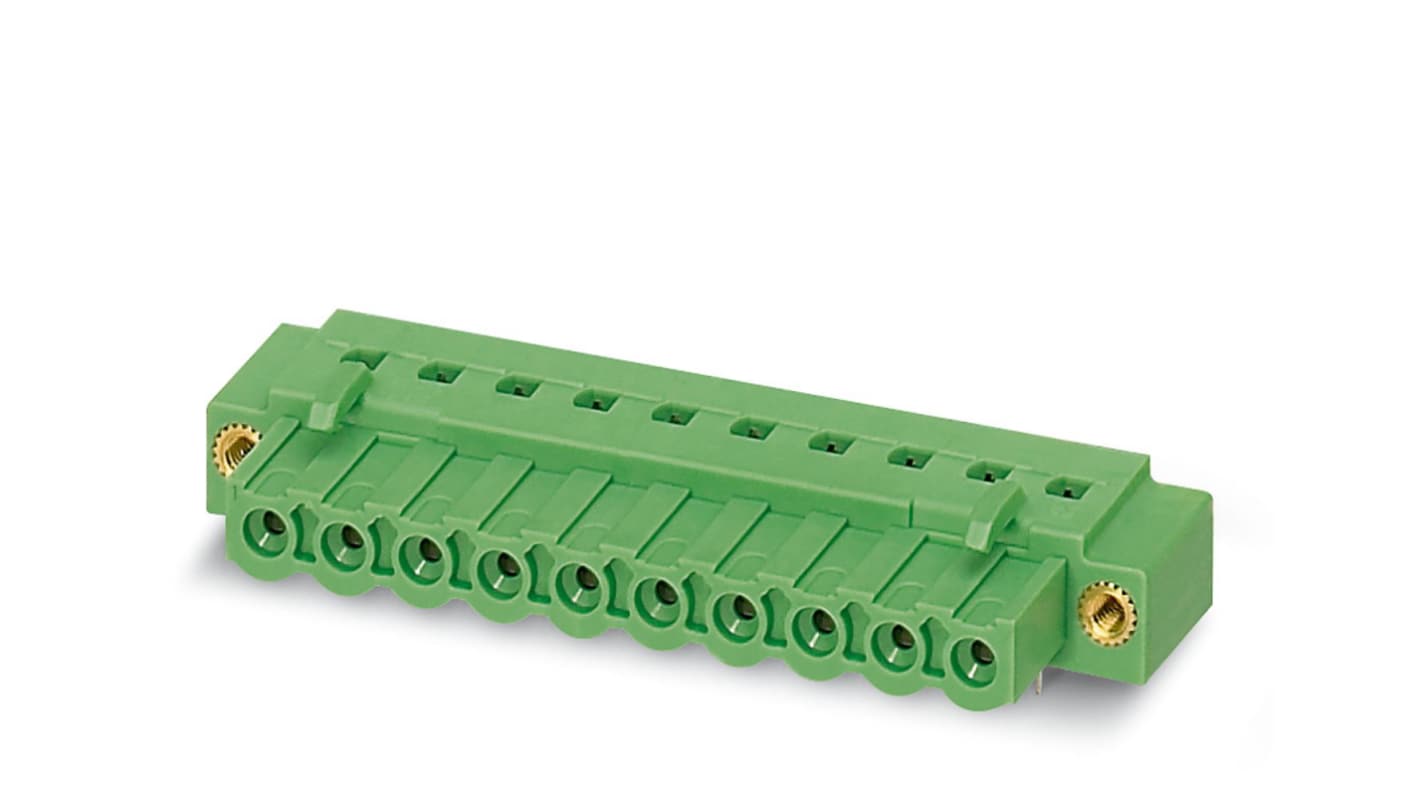Phoenix Contact, 5.08mm Pitch, COMBICON Power, 12 Way, Right Angle, Pluggable Terminal Block, Inverted Header, Through