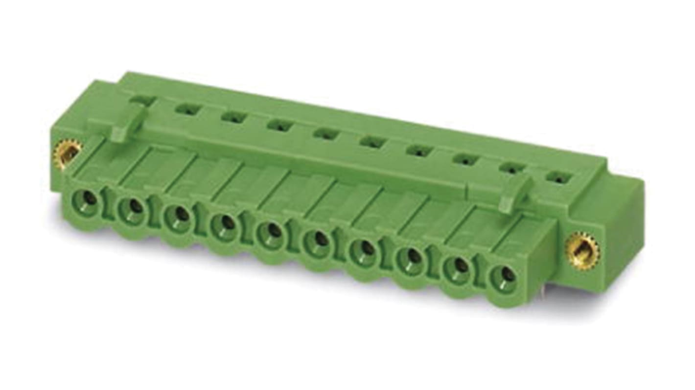 Phoenix Contact 5.08mm Pitch 10 Way Right Angle Pluggable Terminal Block, Inverted Header, Through Hole, Solder