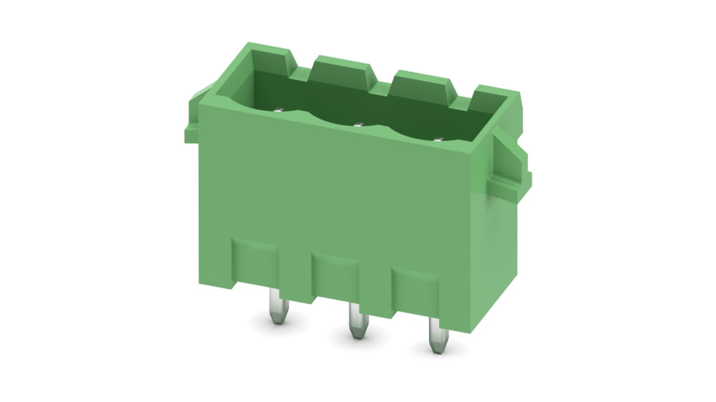 Phoenix Contact, 5.0mm Pitch, MSTBVA 2.5/ 3-G-RN, 3 Way, Pluggable Terminal Block, Header, Solder Termination, 1944602