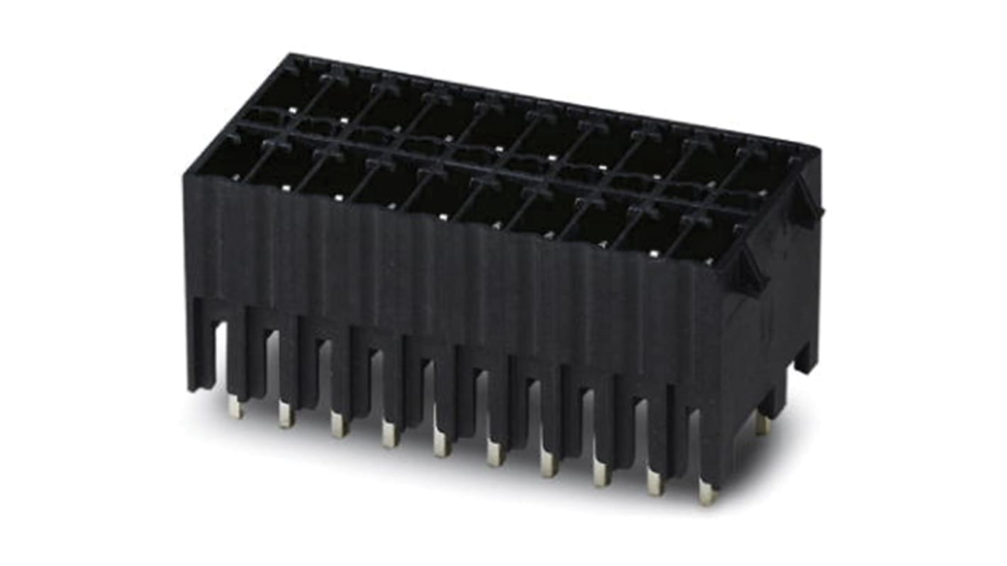 Conector macho para PCB Phoenix Contact serie MCDNV 1.5/11-G1-3.5 RNP26THR de 11 vías, paso 3.5mm, para soldar