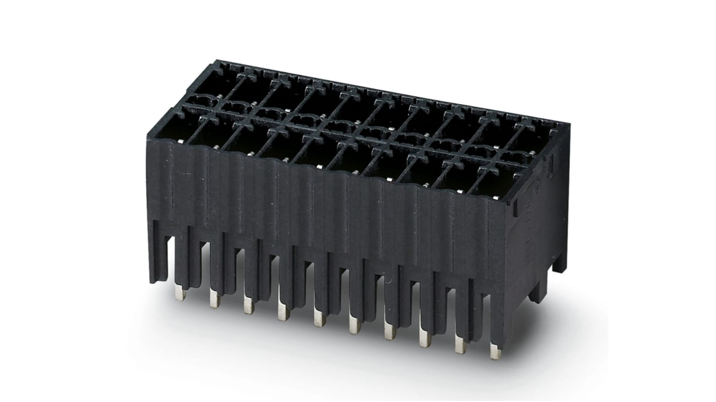 Phoenix Contact, 3.5mm Pitch, MCDNV 1.5/ 6-G1-3.5 P26THR, 6 Way, Pluggable Terminal Block, Header, Solder Termination,