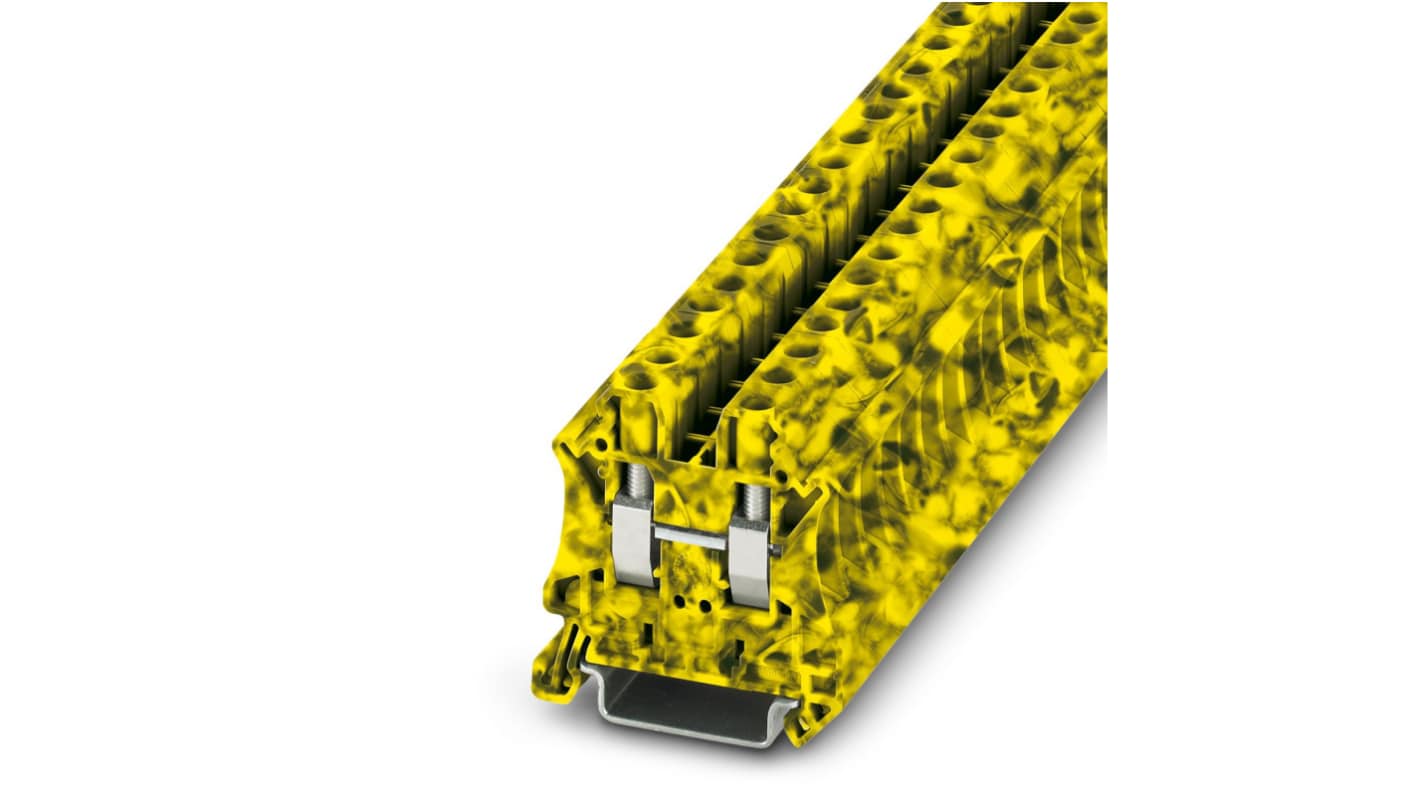 Phoenix Contact 3047647 UT 6-FE Series Black, Yellow, 0.2 → 10mm², Single-Level, Screw Termination