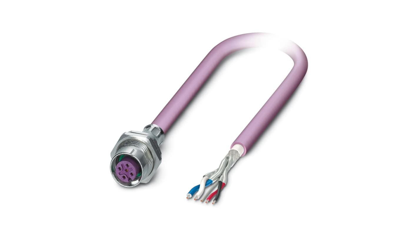 Phoenix Contact Female 5 way M12 to Bus Cable, 2m