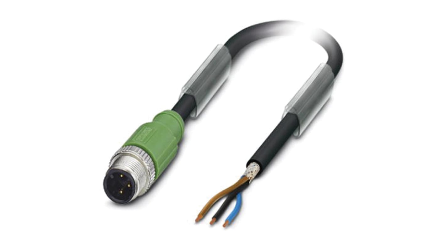 Phoenix Contact Male 3 way M12 to Sensor Actuator Cable, 3m