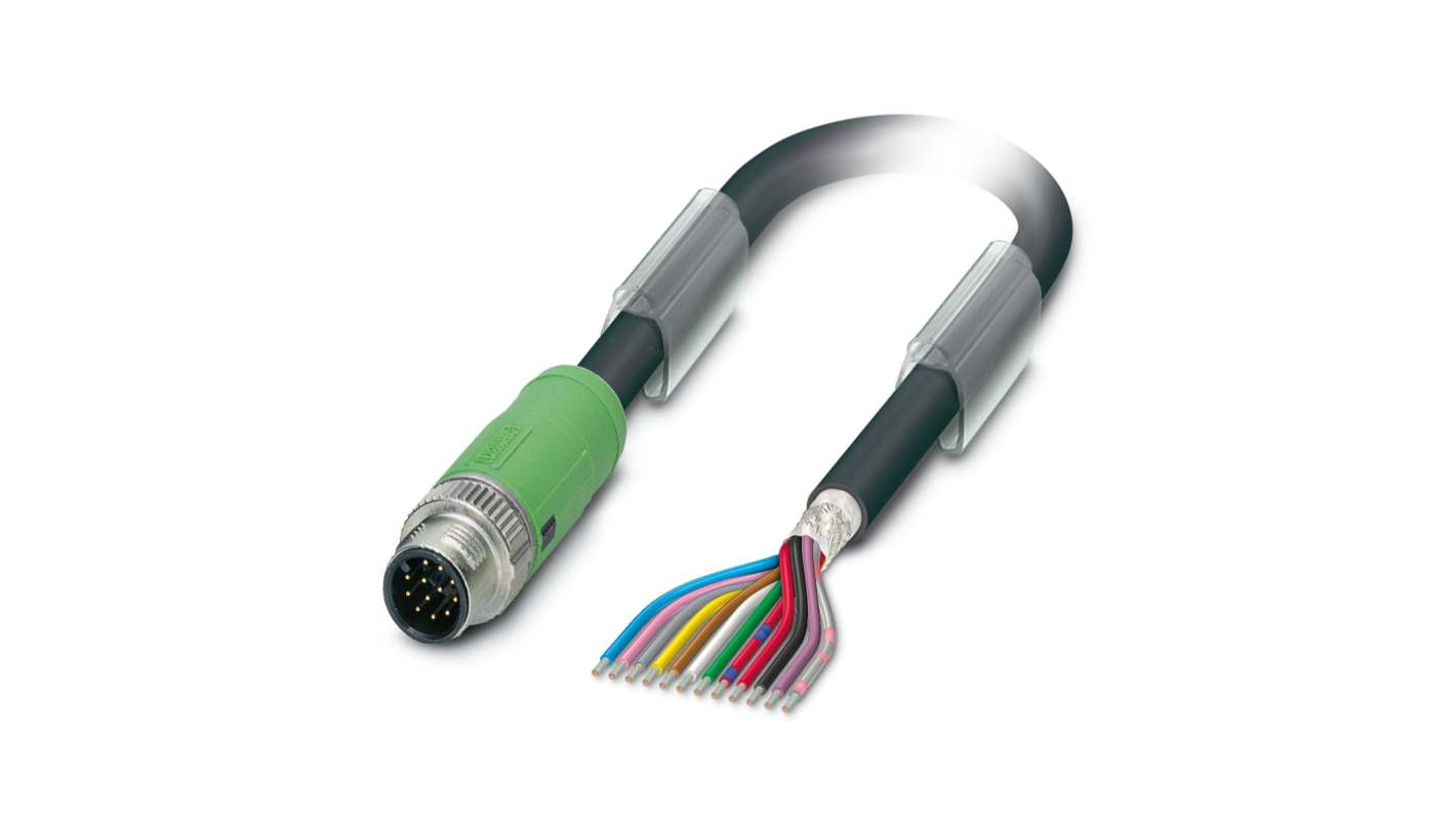 Phoenix Contact Male 12 way M12 to Sensor Actuator Cable, 1.5m